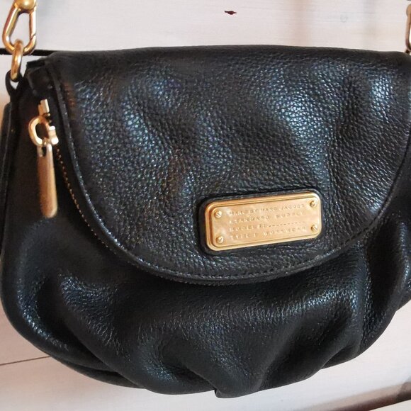 Marc by Marc Jacobs Black Pebbled Leather Top Flap Crossbody Bag Purse - Picture 10 of 12